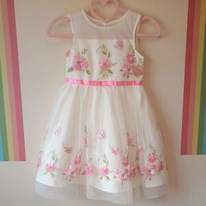 Jona Michelle Girl's Cream And Pink Dress